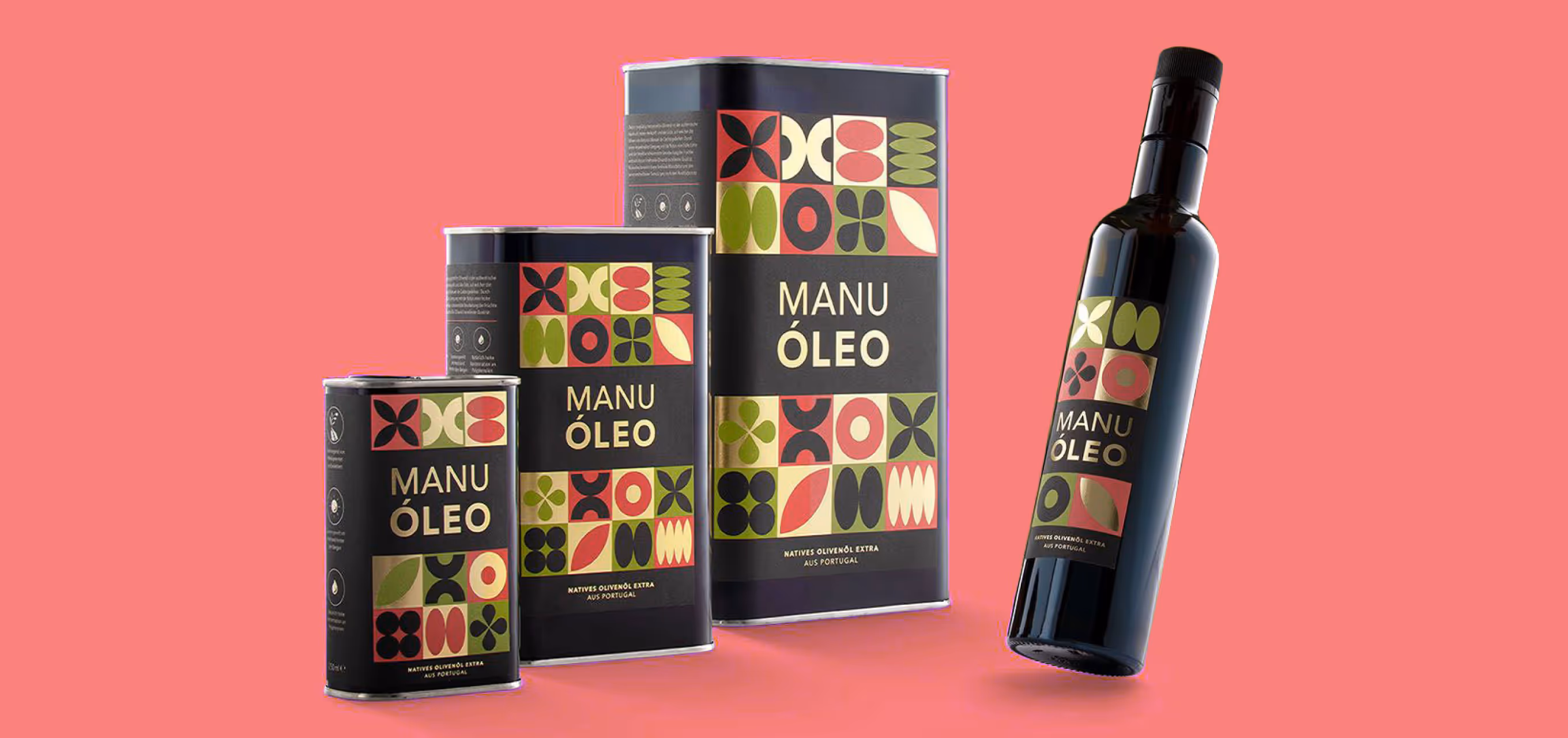 ManuOleo Etiketten von backesDruck hochwertig gedruckt und mit Heißfolie veredelt.