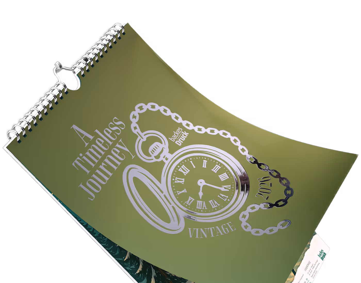 Deckblatt unseres Jahreskalenders 2026 - unter dem Motto "A Timeless Journey". Veredelt mt MGI iFoil Technologie.