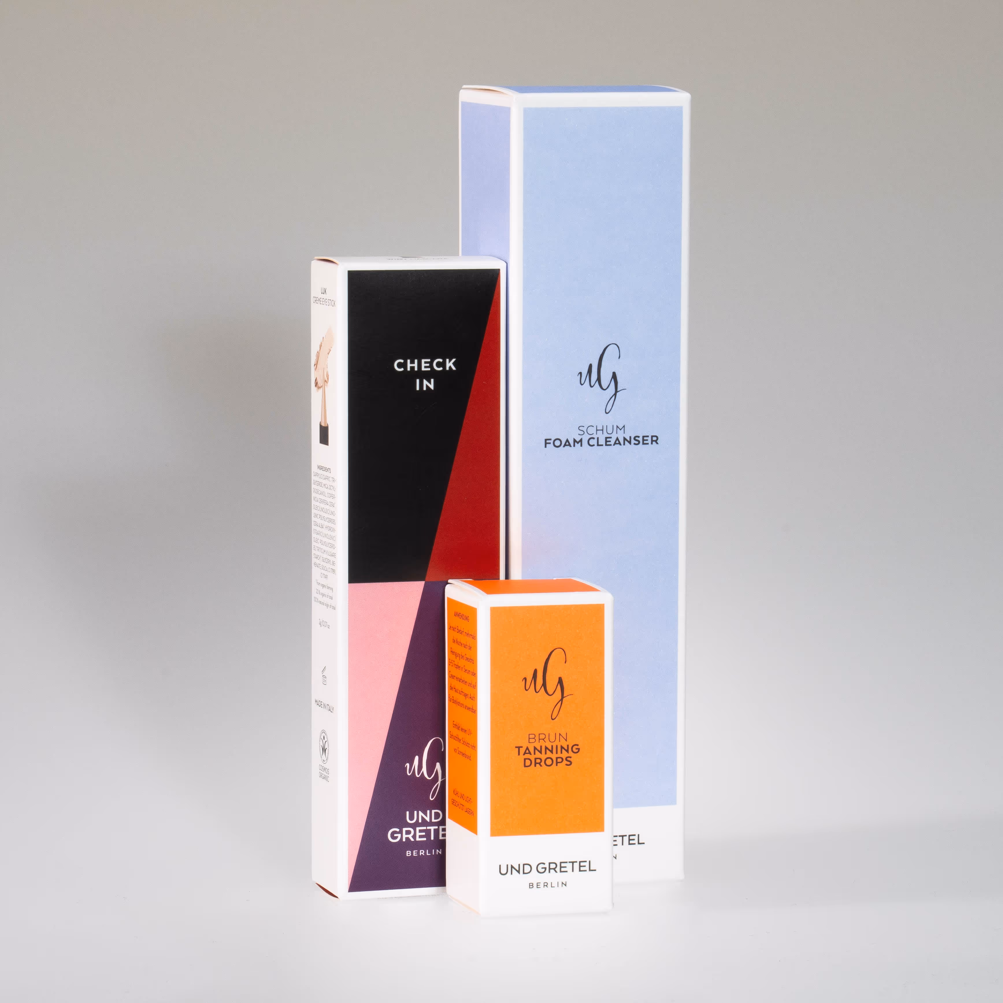 Faltschachteln für die Berliner Naturkosmetikmarke UND GRETEL – hochwertig gedruckt und veredelt von backesDruck.