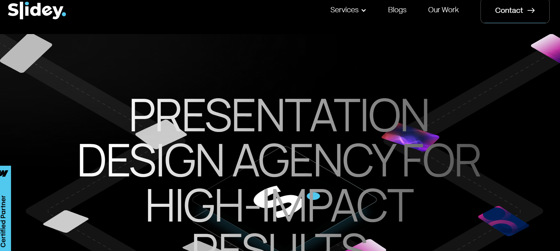Slidey presentation design agency delivering high-impact business presentations and strategic visual communication solutions 