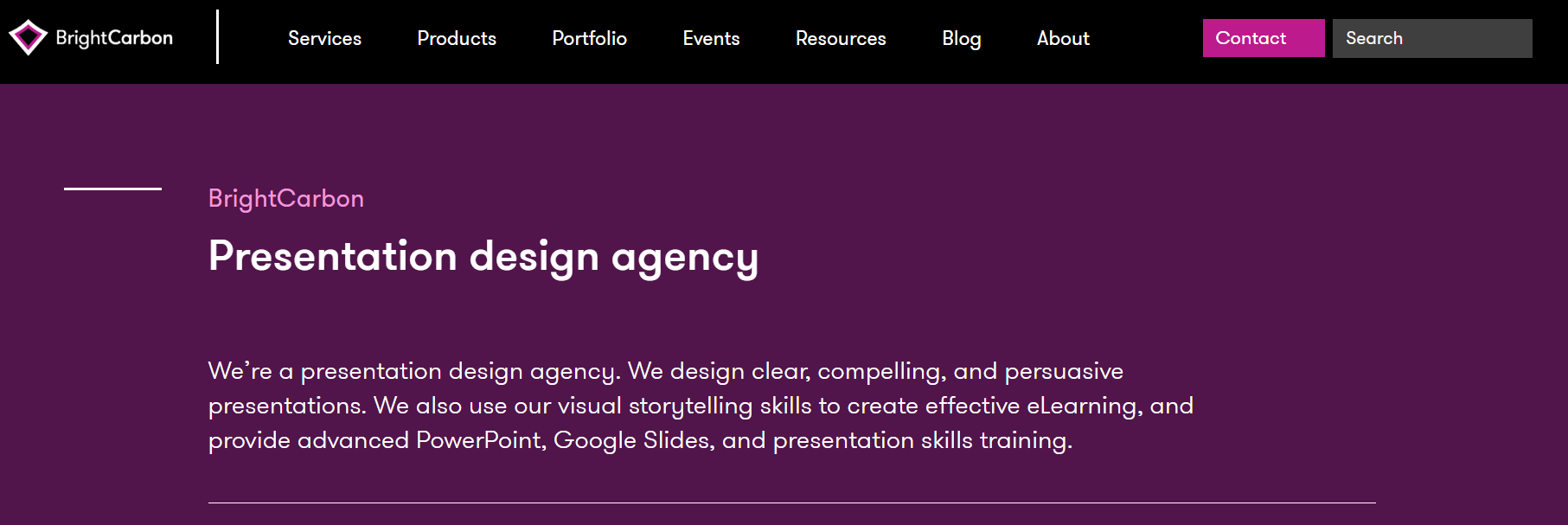 BrightCarbon presentation design agency specializing in data visualization for technical and science clients
