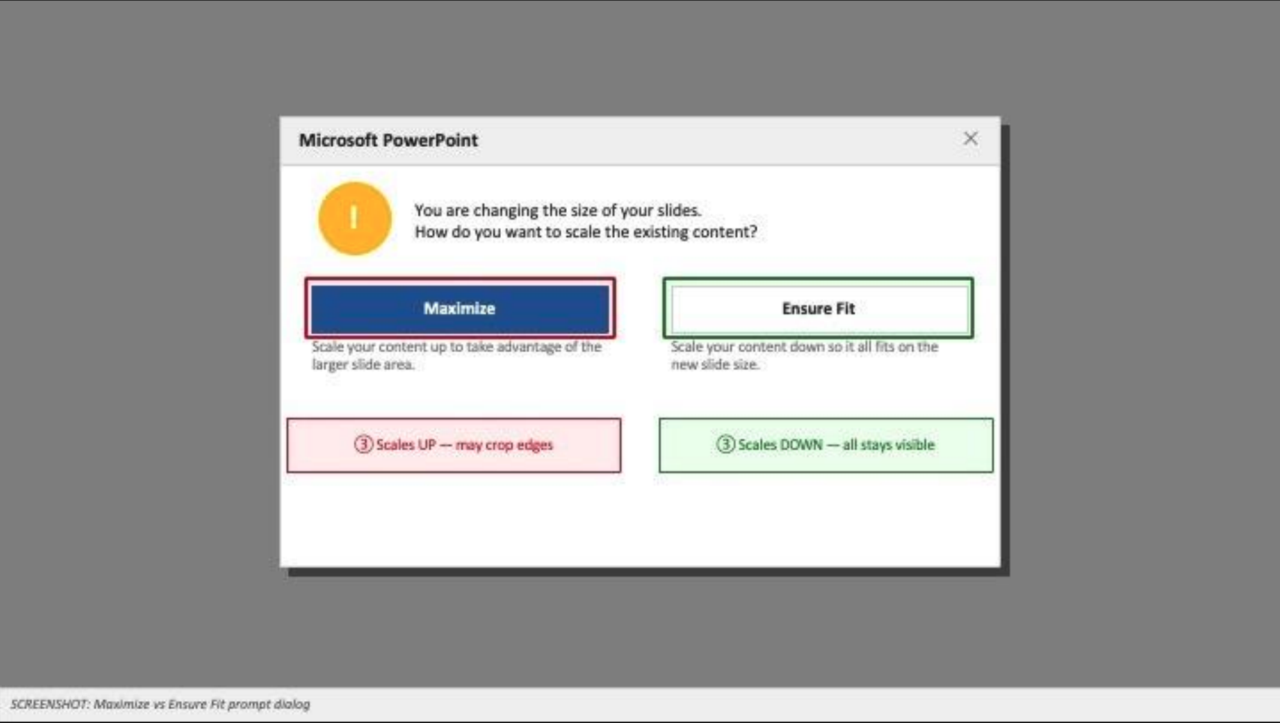 Maximize vs Ensure Fit prompt dialog