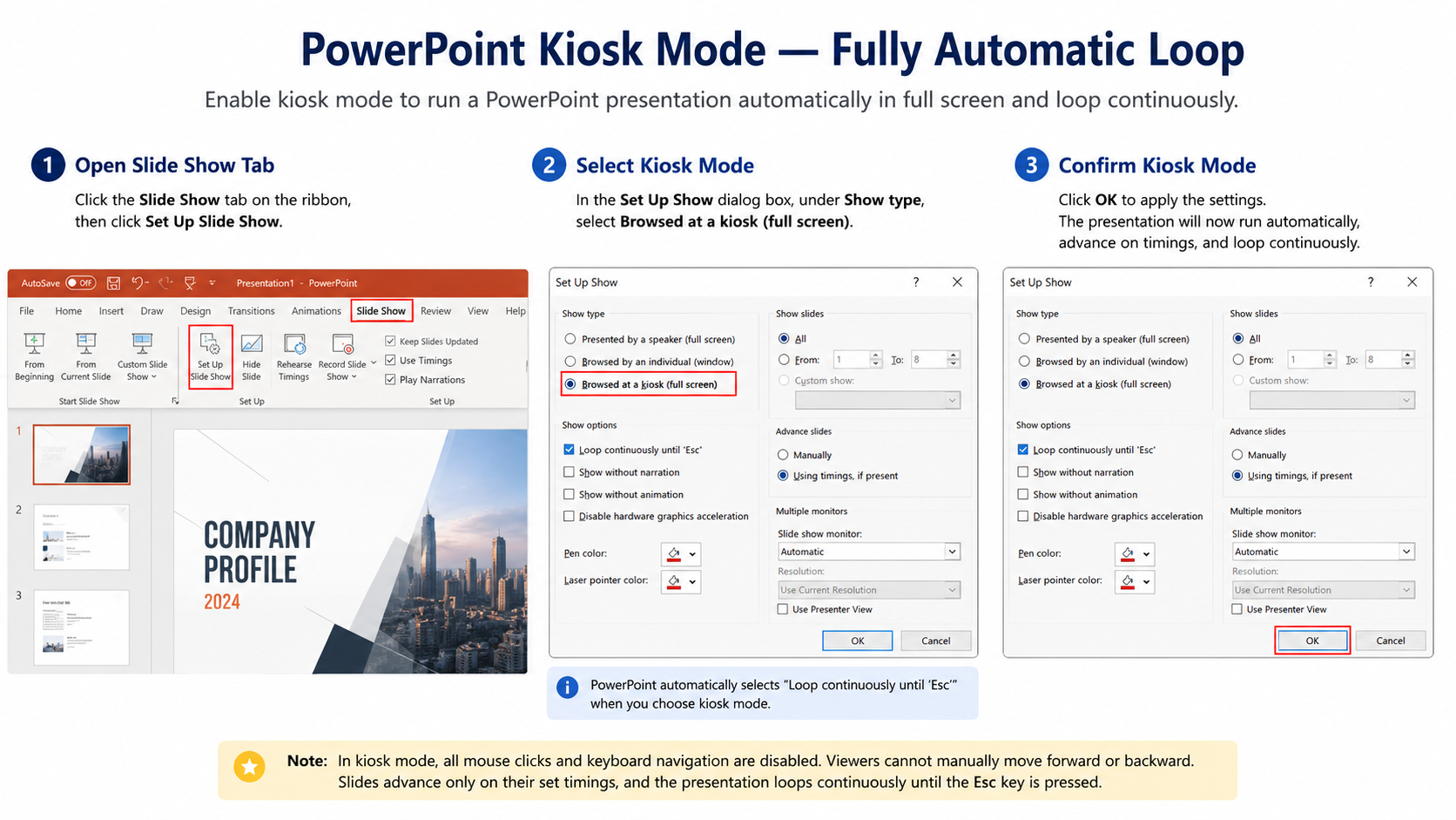 Transitions tab in PowerPoint showing After timing field used to auto advance slides