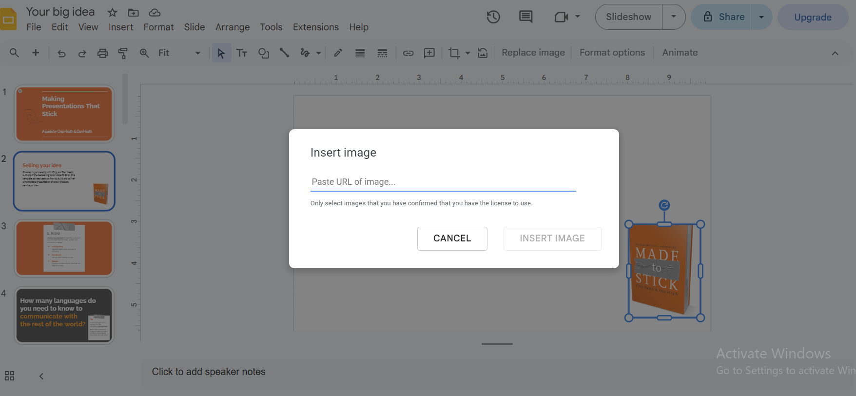 Insert by URL dialog