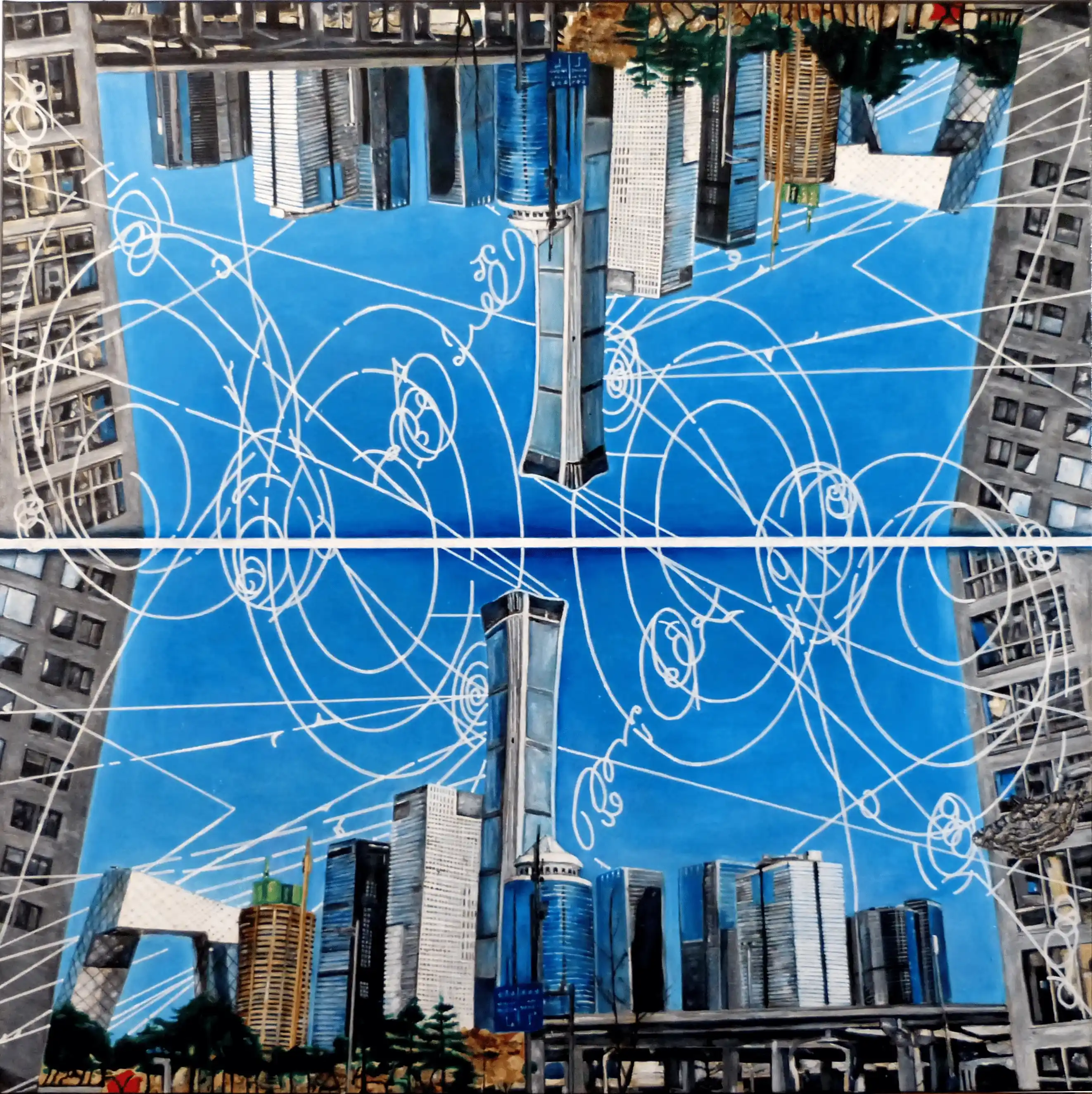 Superpositions invisibles figées dans une simple observation - oeuvre de Xavier Pinel - artiste visuel à Toulouse