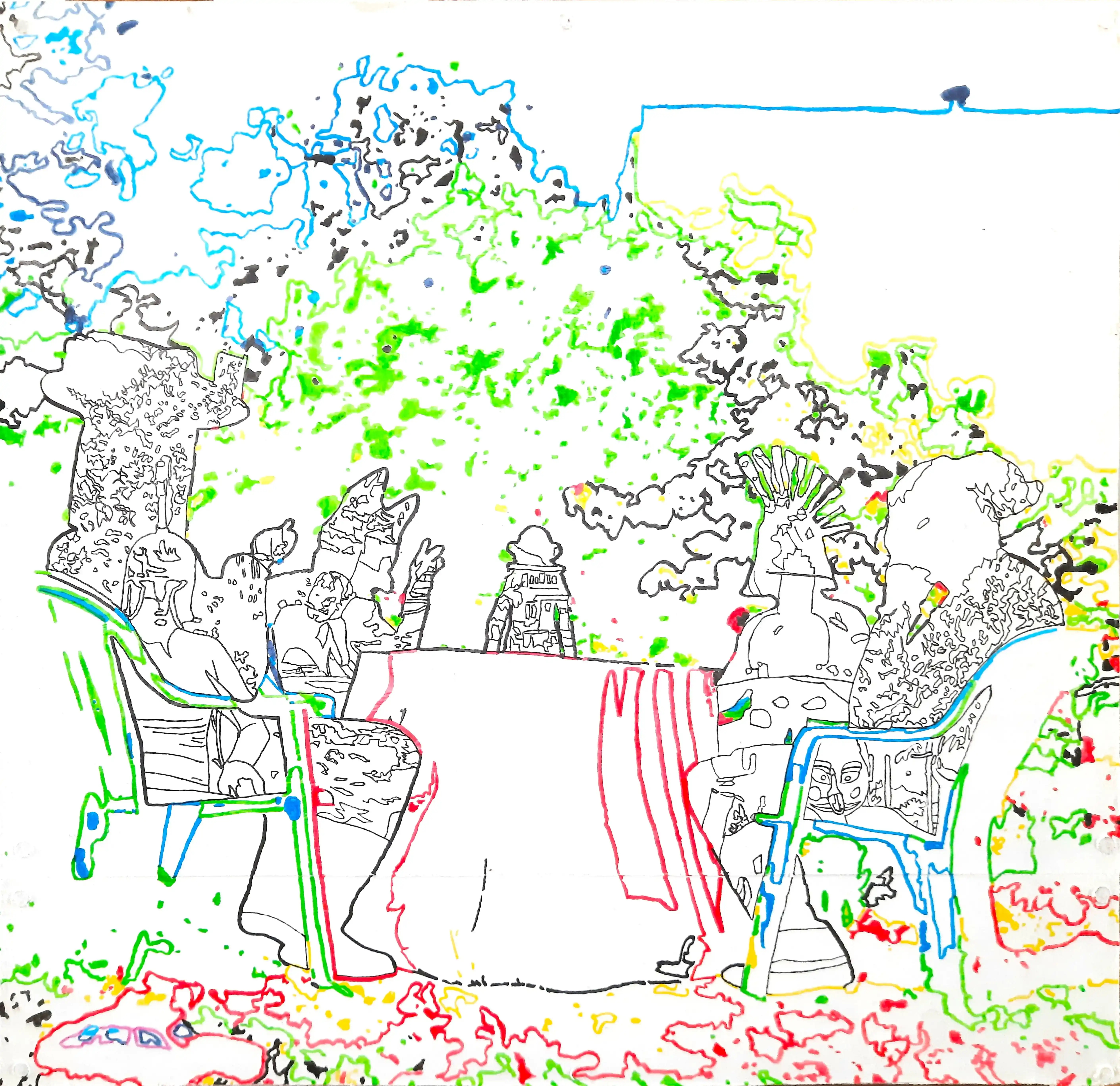 post-pre-esquisse - le colloqueoeuvre de Xavier Pinel - artiste visuel à Toulouse