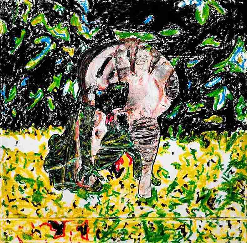 Post-esquisse - Combat - oeuvre de Xavier Pinel - artiste visuel à Toulouse