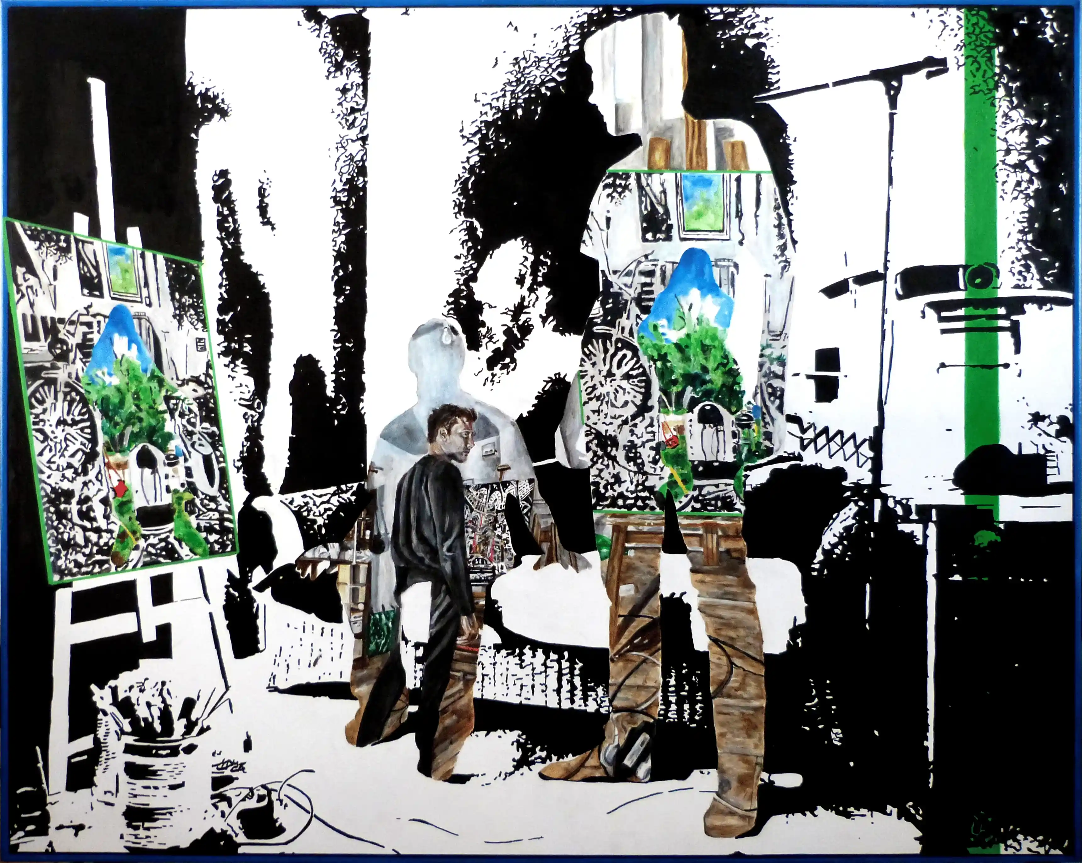 l' atelier -oeuvre de Xavier Pinel - artiste visuel à Toulouse