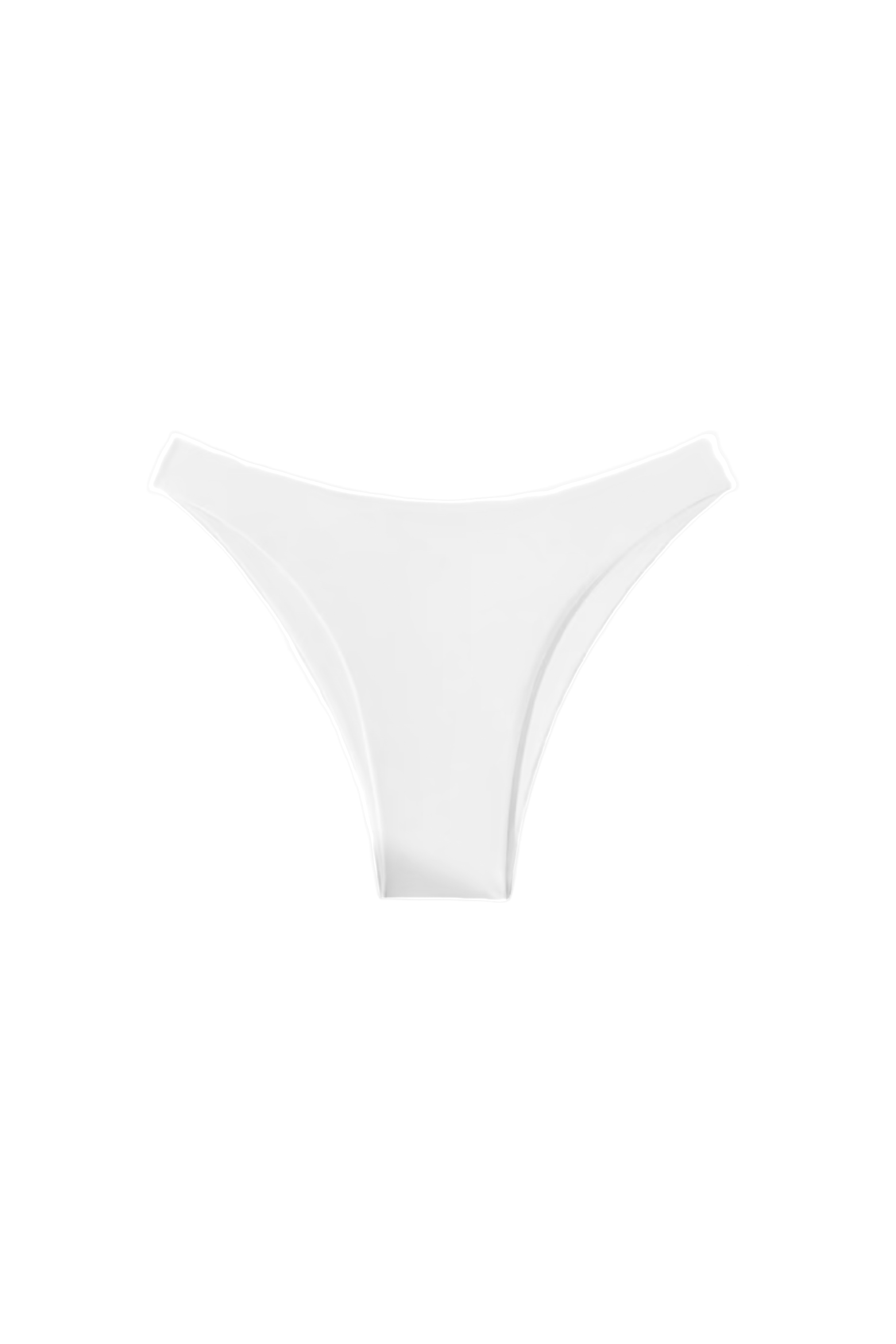 A white smooth swimwear bottom on a white background