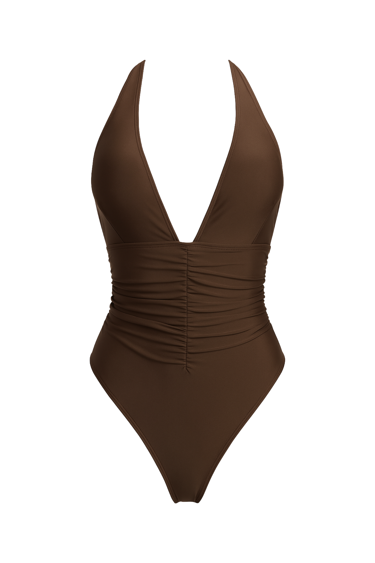A one-piece swimwear garment on a white background