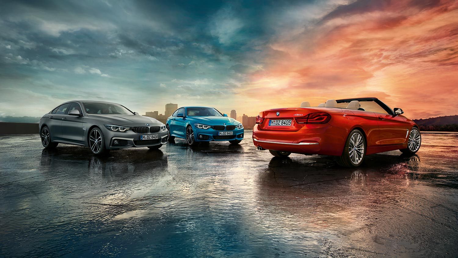 BMW-Modelle in einer Abenddämmerungsszene – Stil und Präsenz im Autohaus BMW Köhler in Karlstadt