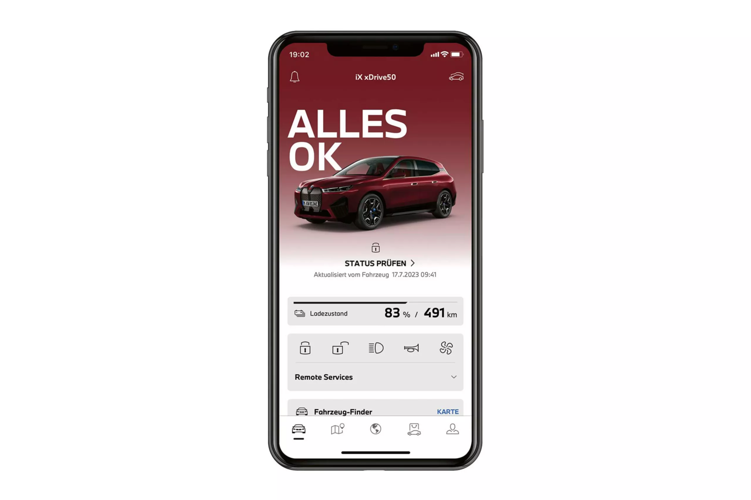 Status des BMW iX in der My BMW App - volle Kontrolle über Ihr Fahrzeug mit BMW Köhler in Karlstadt