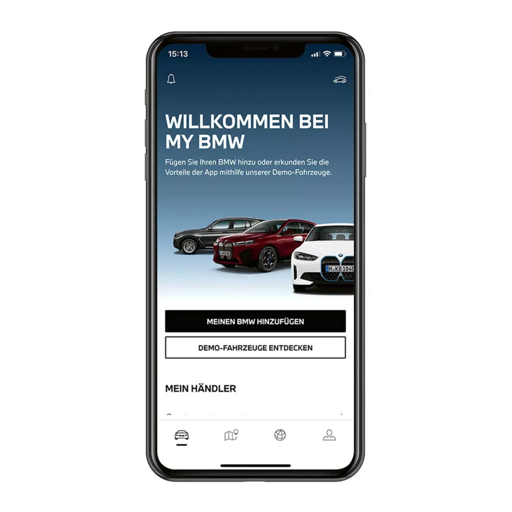 Willkommensbildschirm der My BMW App – Komfort und Kontrolle mit BMW Köhler in Karlstadt