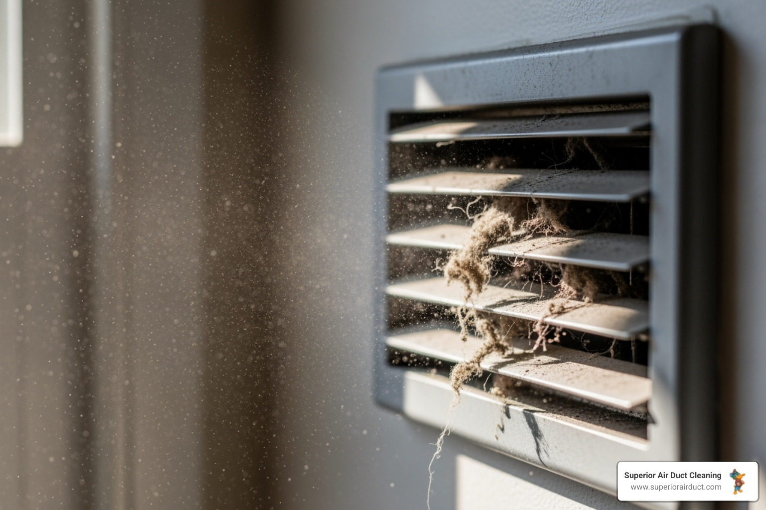Dust blowing from a vent register - Pittsburgh air duct cleaning