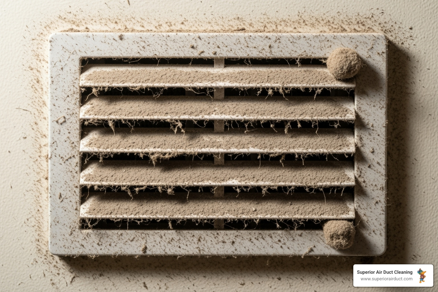 Dusty air vent cover - duct work cleaning near me