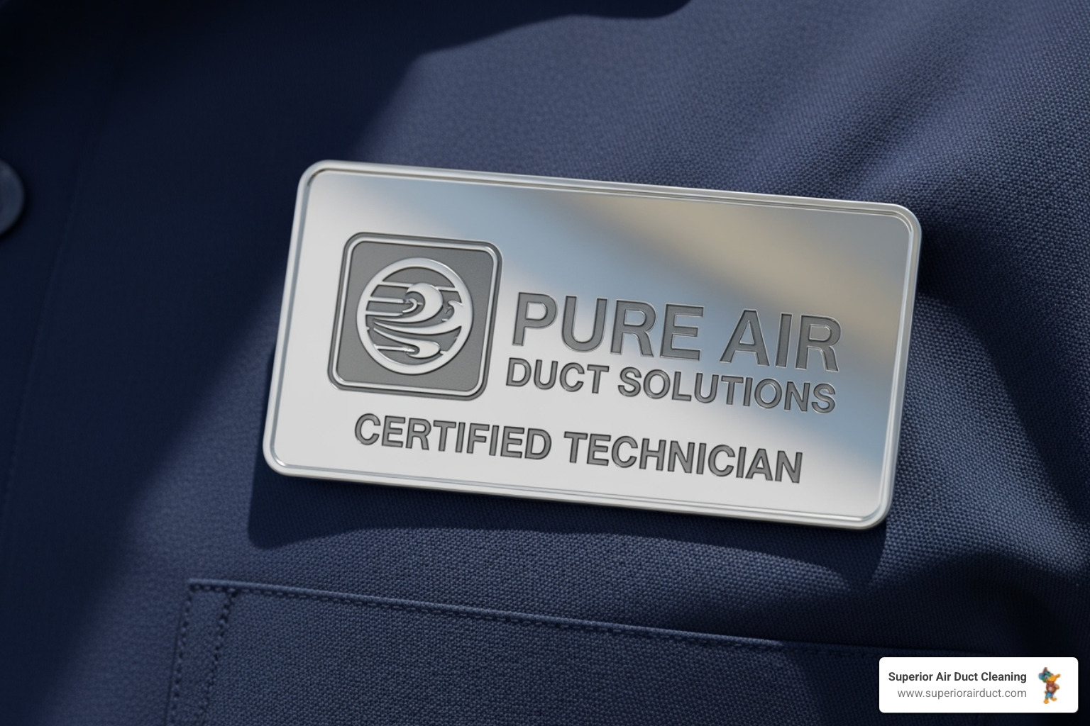 Certified technician's badge or van logo with company name - Superior Air Duct Cleaning