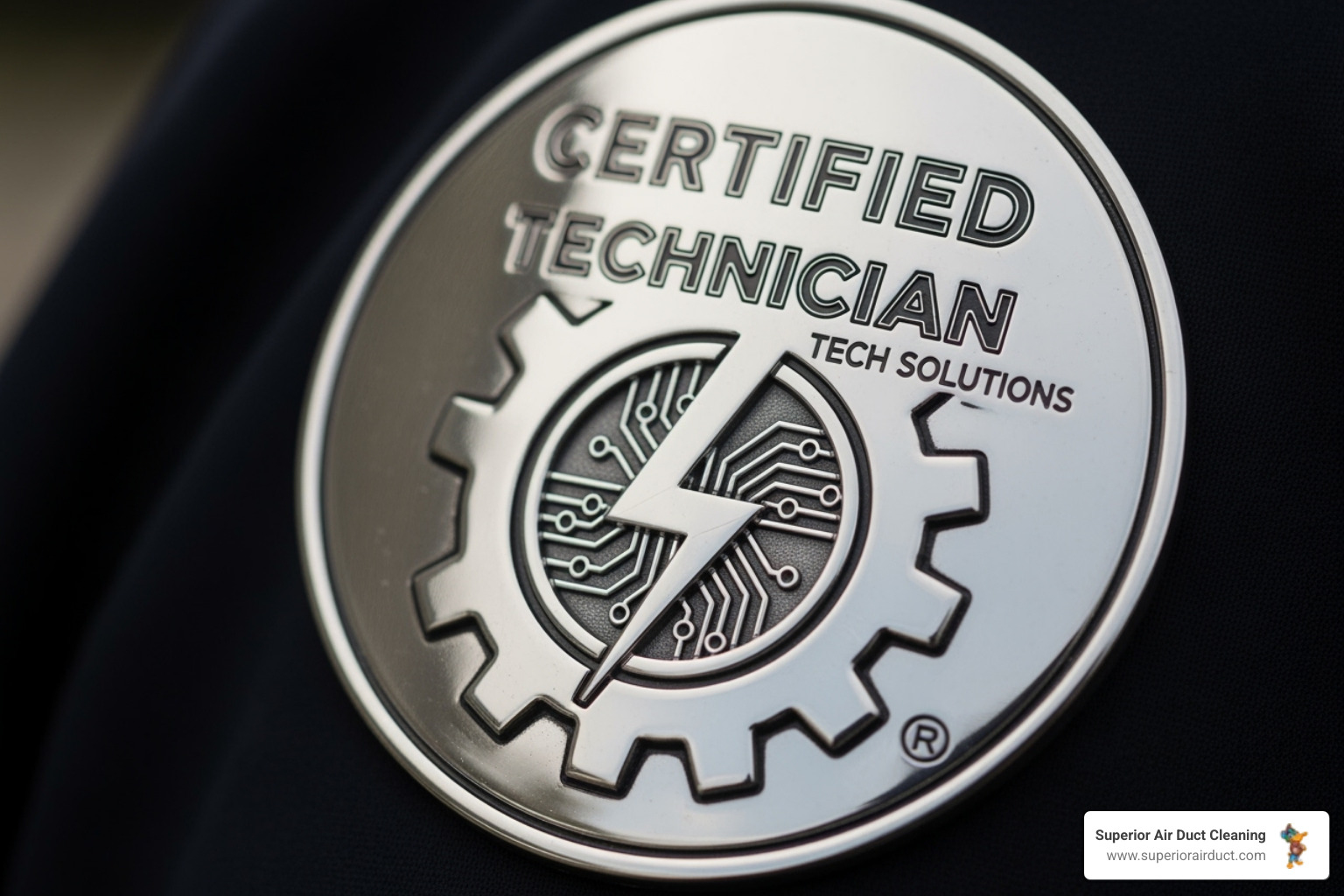 A certified technician's badge or a company van logo emphasizing "NADCA Certified" to represent professional credentials - ductwork cleaning pittsburgh