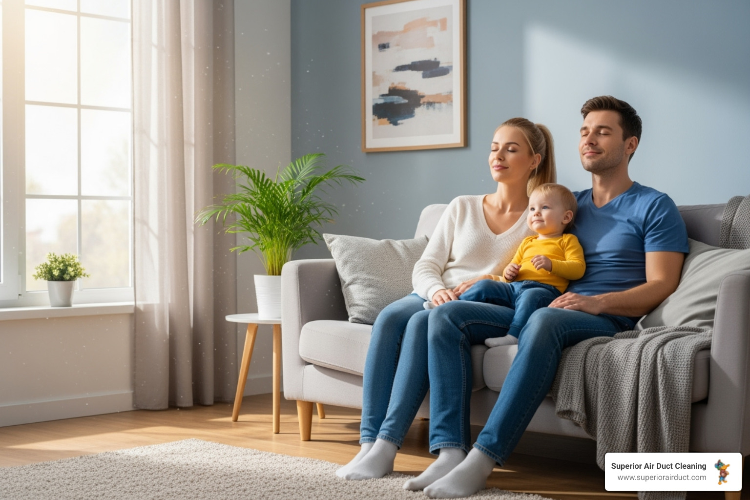 family breathing easily in a clean home - remove dust from air ducts pittsburgh pa family breathing easily in a clean home - remove dust from air ducts pittsburgh pa