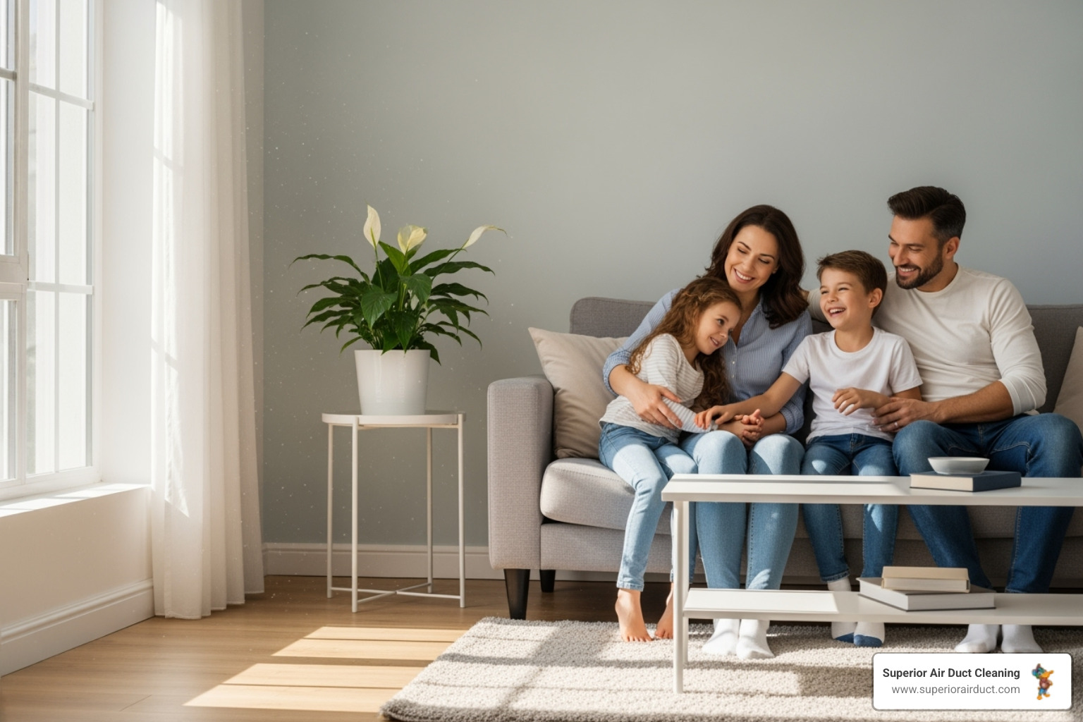 family enjoying fresh, clean air in their home - duct deodorizing cranberry township pa