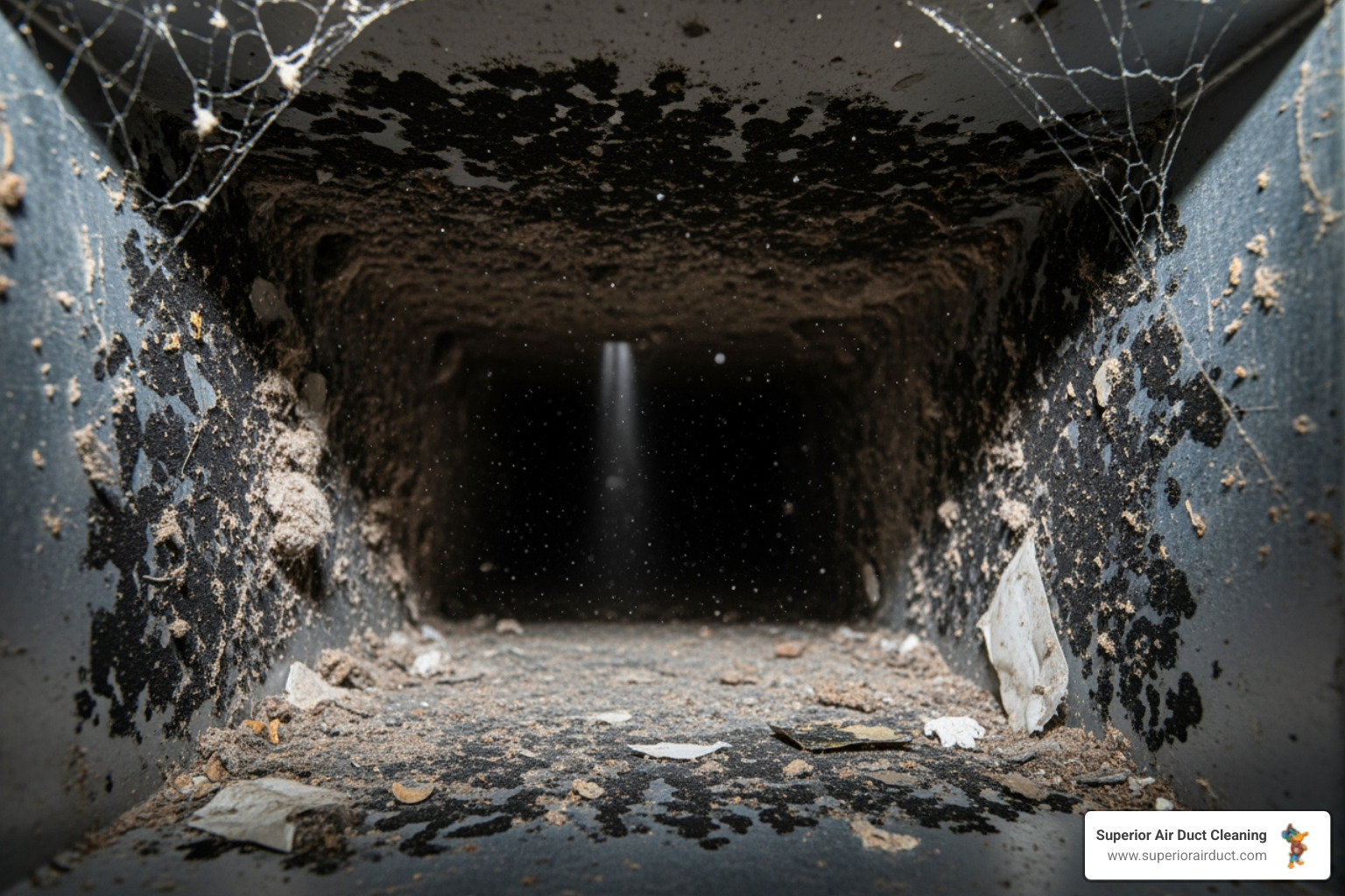 inside of a dirty air duct - duct deodorizing cranberry township pa