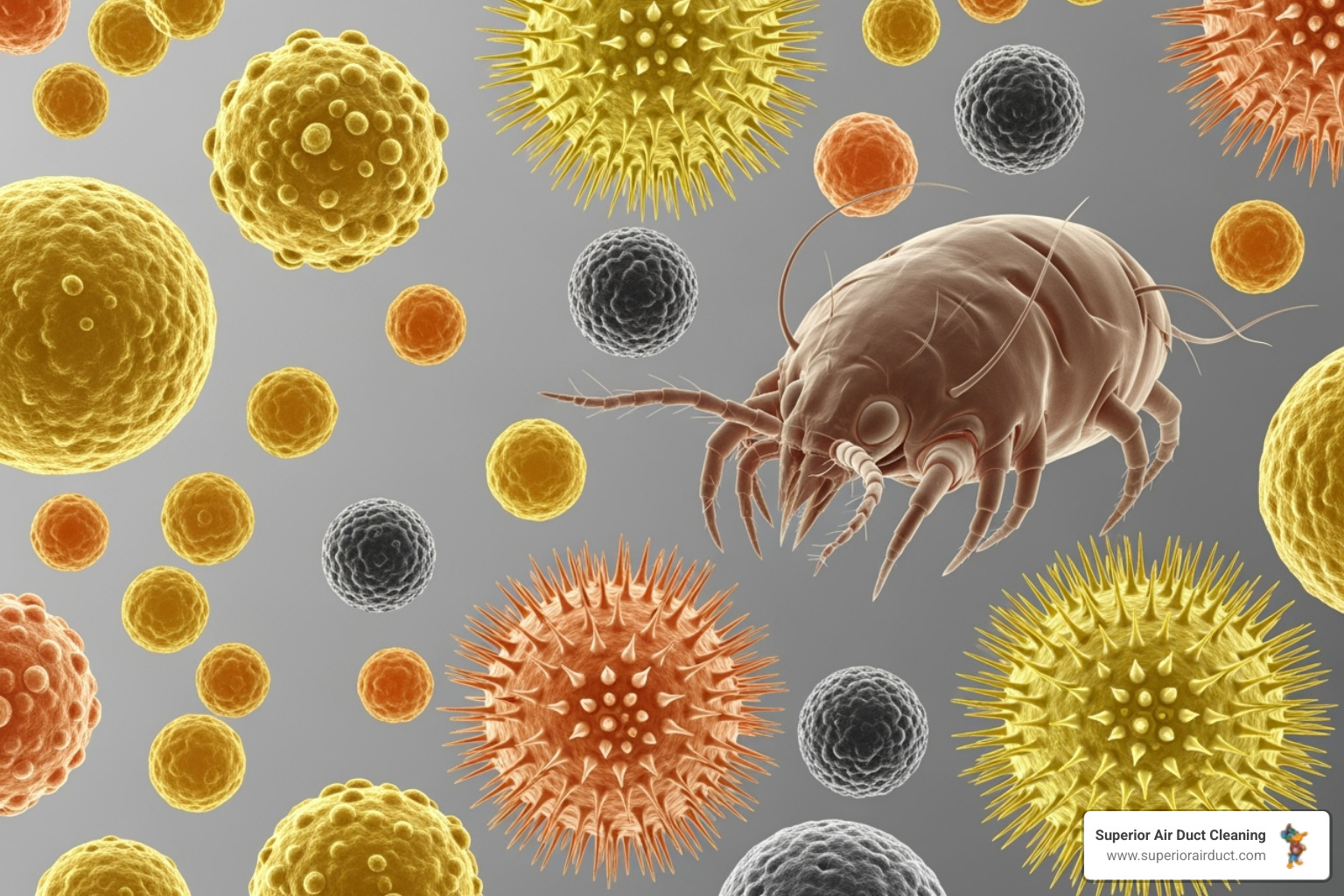 Microscopic allergens like pollen, dust mites, and mold spores - air duct sanitizing for allergies youngstown oh