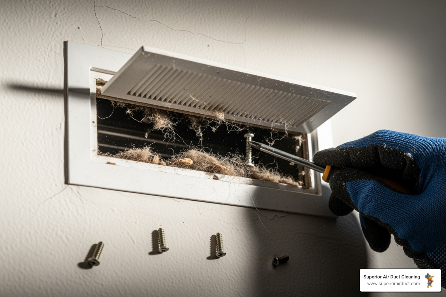 A close-up image of a dusty air vent cover being carefully removed from a ceiling, revealing accumulated dirt and debris inside the duct opening - duct deodorizer rochester pa A close-up image of a dusty air vent cover being carefully removed from a ceiling, revealing accumulated dirt and debris inside the duct opening - duct deodorizer rochester pa