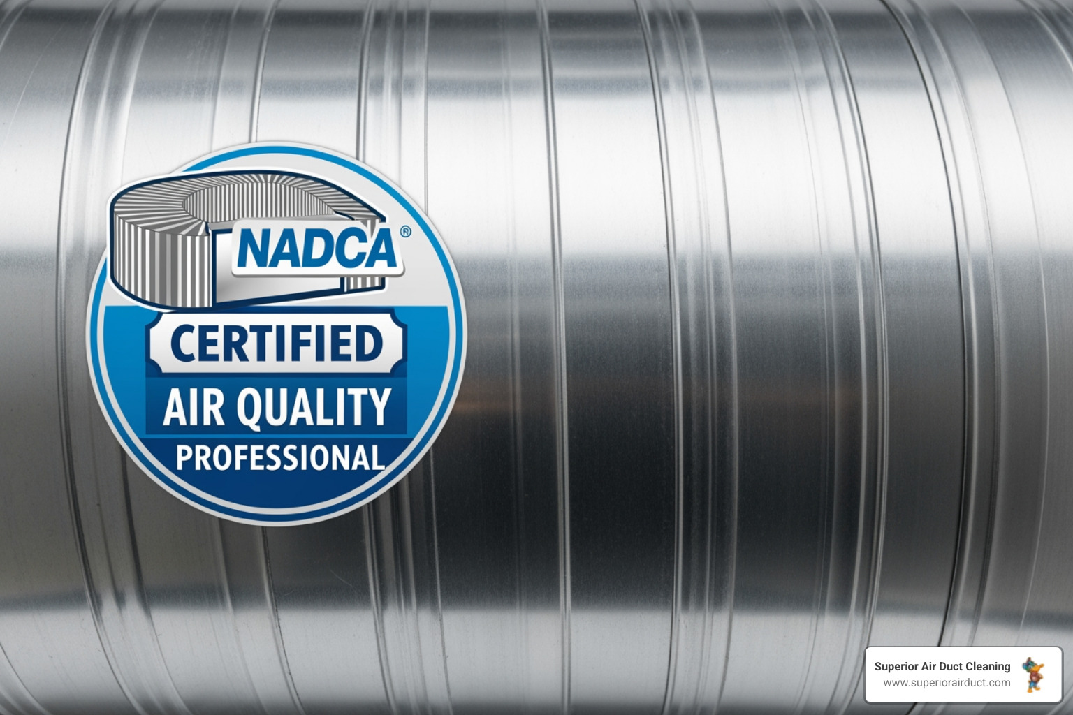 NADCA certification logo next to a clean air duct - "I need to find a service to remove dust from the air ducts in my Pittsburgh home. Who should I call?"