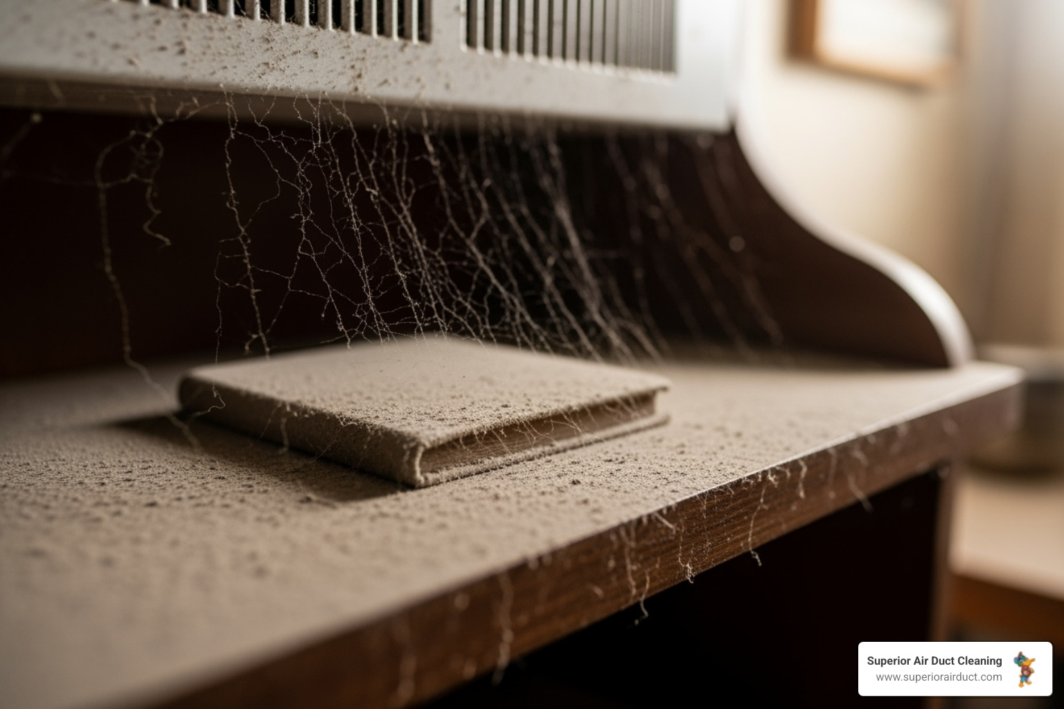 excessive dust on furniture near an air vent - air duct cleaning cranberry township pa