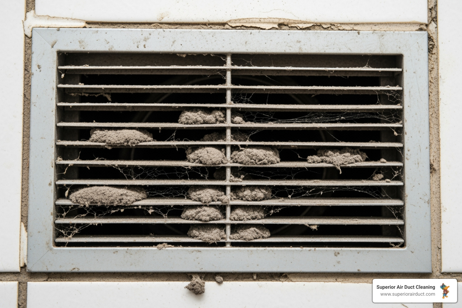 A close-up image of a dirty air vent in an office building, showing visible dust and debris accumulation around the grilles - office duct cleaning cranberry township pa A close-up image of a dirty air vent in an office building, showing visible dust and debris accumulation around the grilles - office duct cleaning cranberry township pa