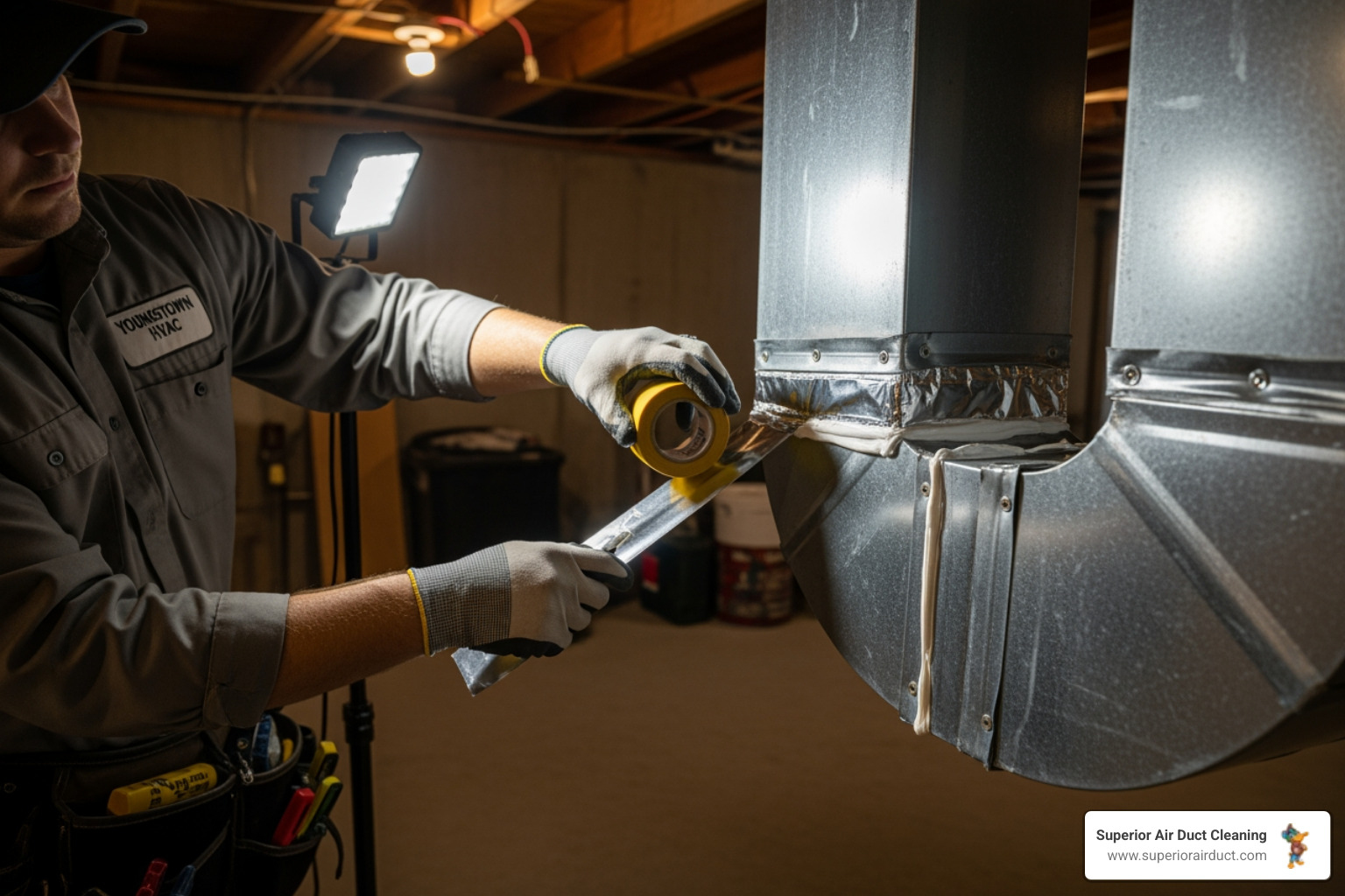 A homeowner looking at a high utility bill with a concerned expression, indicating financial stress from energy costs - duct sealing youngstown oh A homeowner looking at a high utility bill with a concerned expression, indicating financial stress from energy costs - duct sealing youngstown oh