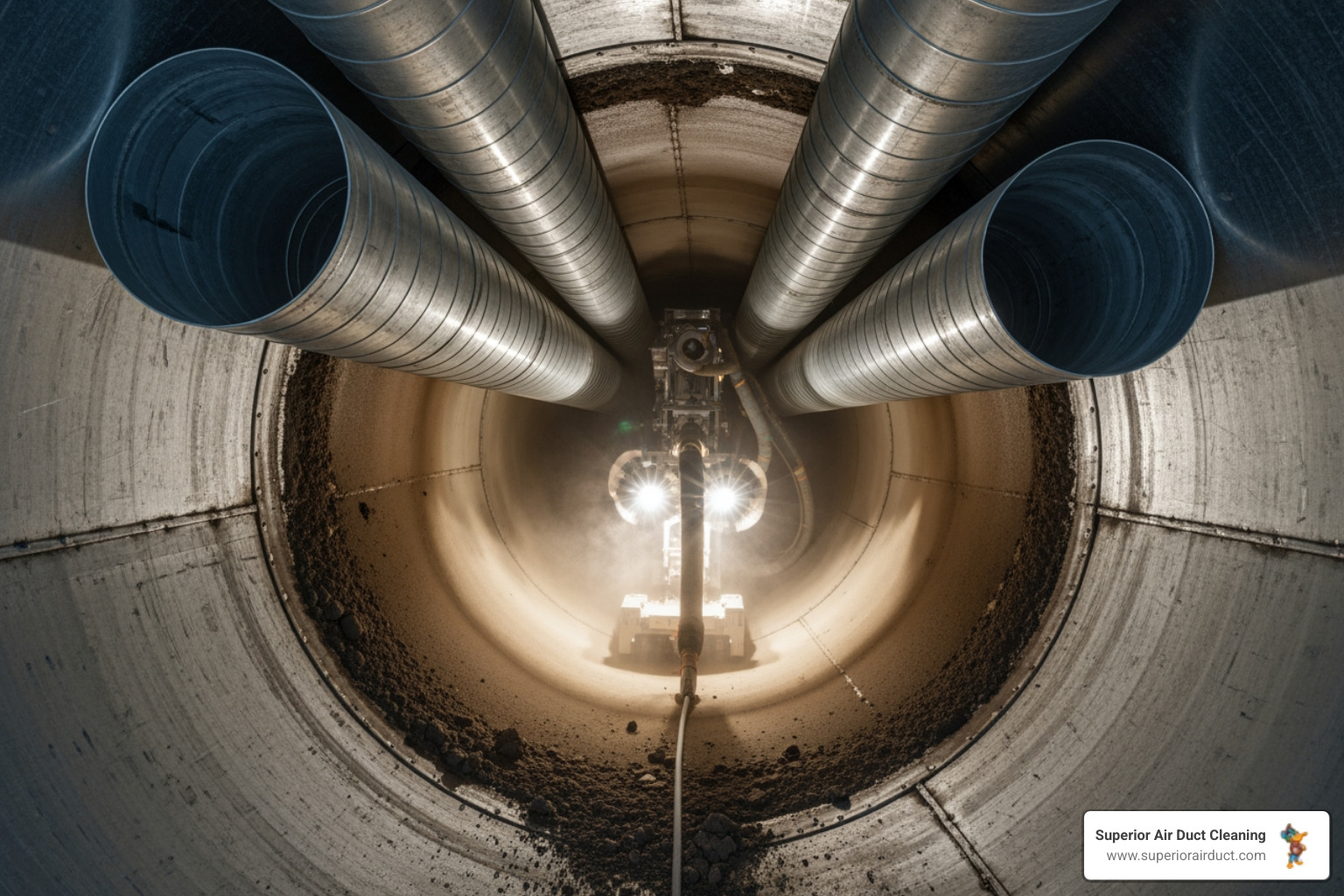 Infographic showing the top 5 benefits of commercial duct cleaning: 1. Improved indoor air quality with removal of dust, allergens, and contaminants, 2. Enhanced employee health and reduced sick days, 3. Lower energy bills through improved HVAC efficiency, 4. Extended lifespan of heating and cooling equipment, 5. Compliance with health and safety standards for commercial buildings - commercial duct cleaning east mckeesport pa