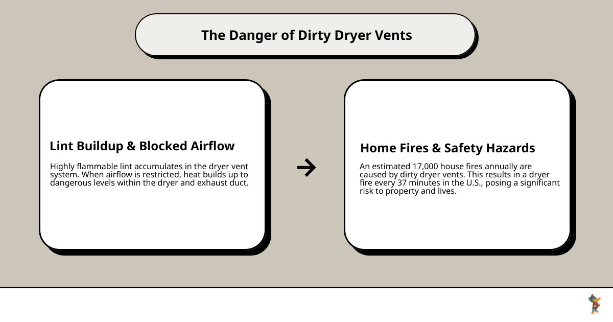 infographic showing leading causes of dryer fires including lint buildup, failure to clean, and restricted airflow, with statistics on annual fire incidents and prevention through regular maintenance - dryer vent cleaning in beaver county pa infographic cause_effect_text infographic showing leading causes of dryer fires including lint buildup, failure to clean, and restricted airflow, with statistics on annual fire incidents and prevention through regular maintenance - dryer vent cleaning in beaver county pa infographic cause_effect_text