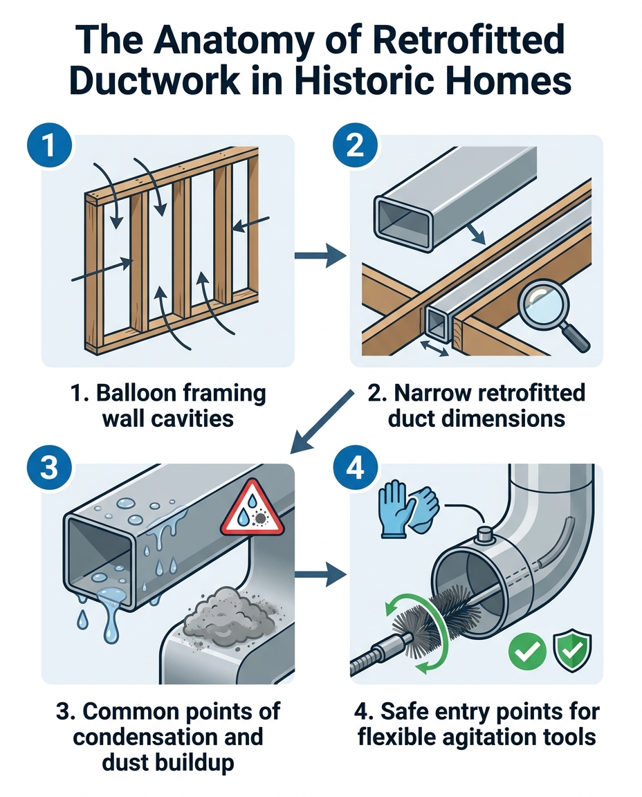 The Anatomy of Retrofitted Ductwork in Historic Homes
