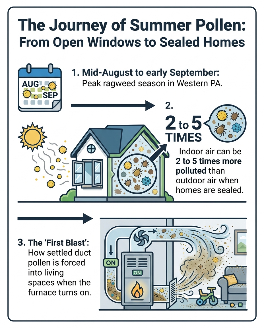 The Journey of Summer Pollen: From Open Windows to Sealed Homes