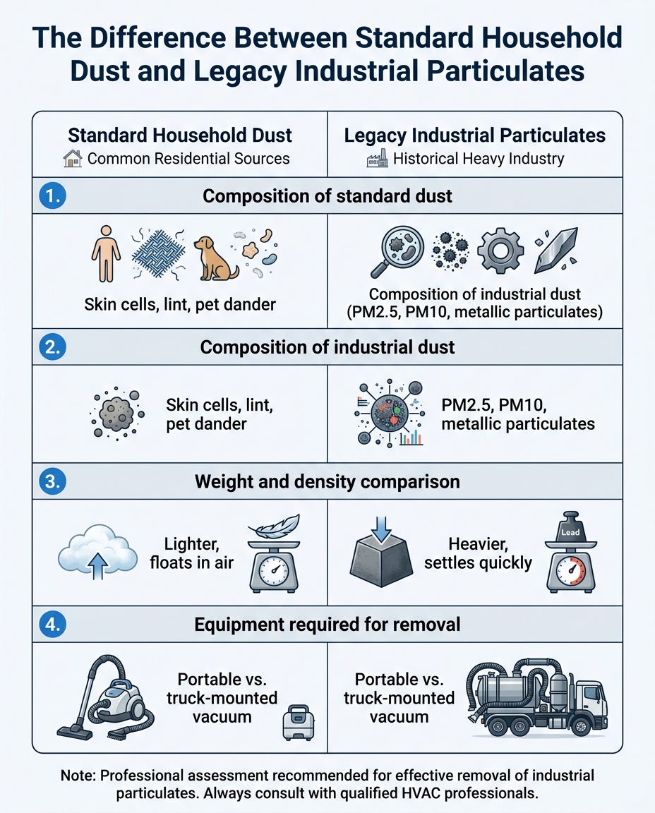 The Difference Between Standard Household Dust and Legacy Industrial Particulates