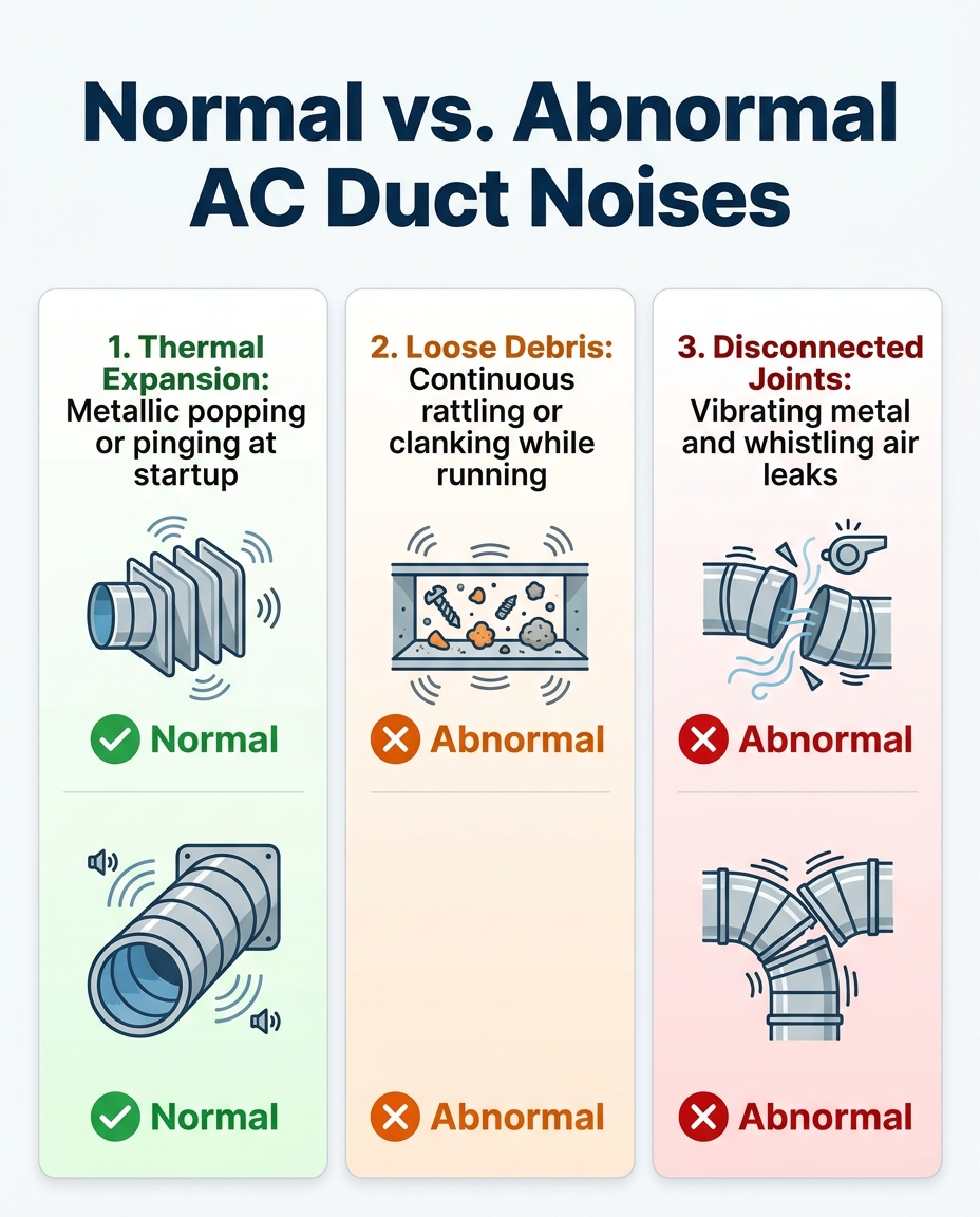 Normal vs. Abnormal AC Duct Noises