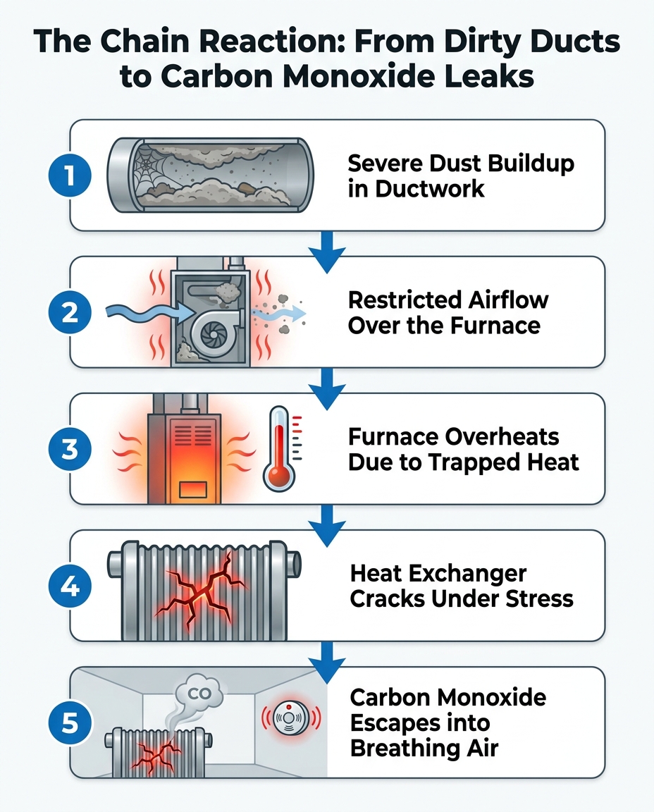The Chain Reaction: From Dirty Ducts to Carbon Monoxide Leaks