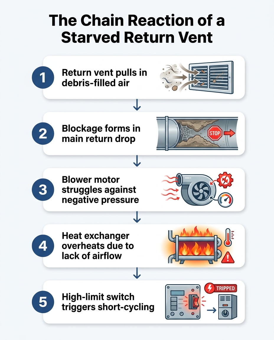 The Chain Reaction of a Starved Return Vent