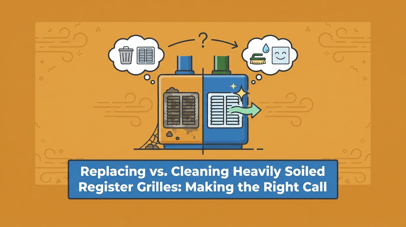 Replacing vs. Cleaning Heavily Soiled Register Grilles