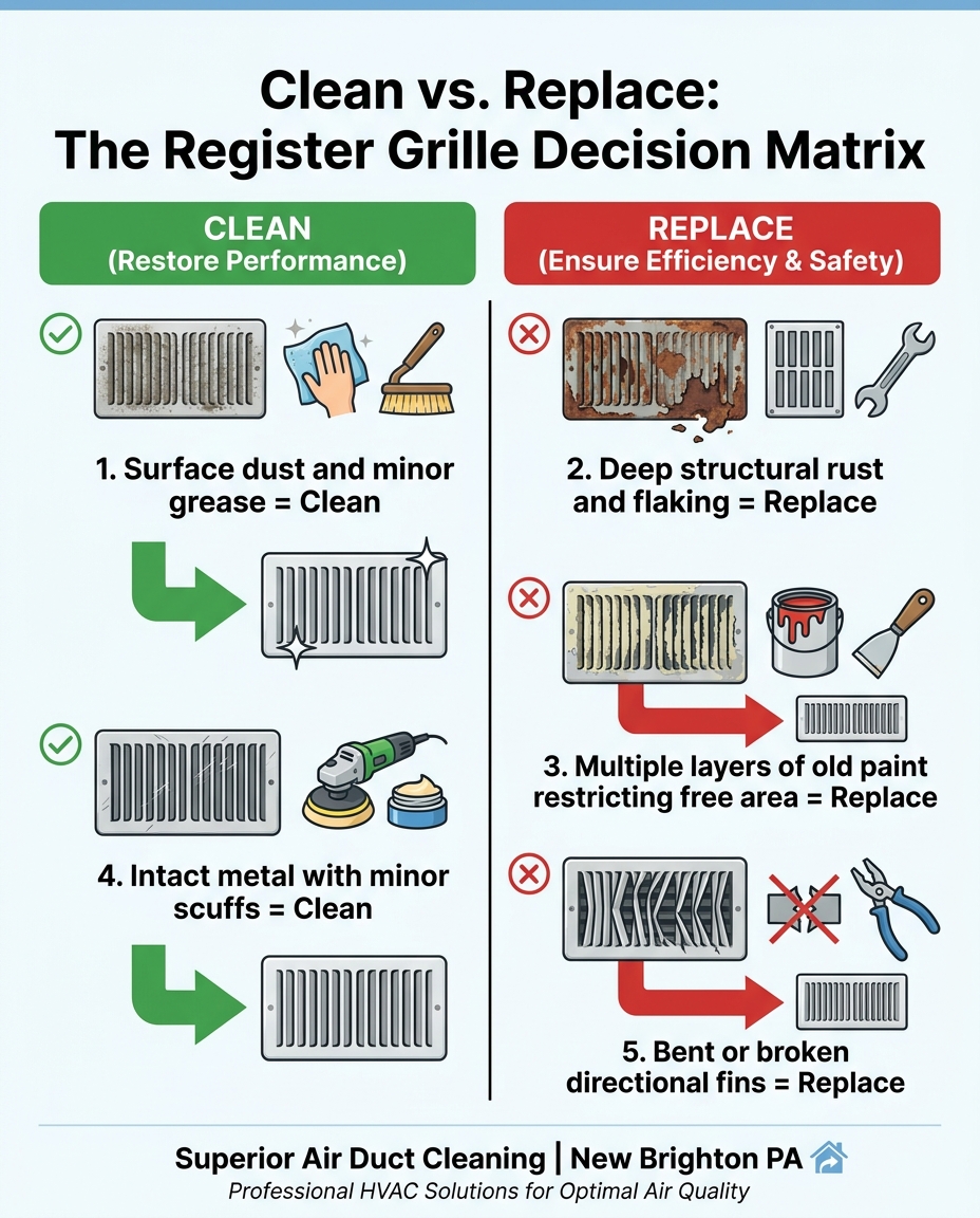 Clean vs. Replace: The Register Grille Decision Matrix