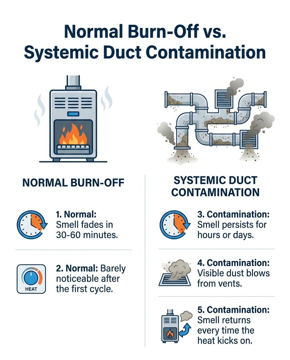 Normal Burn-Off vs. Systemic Duct Contamination