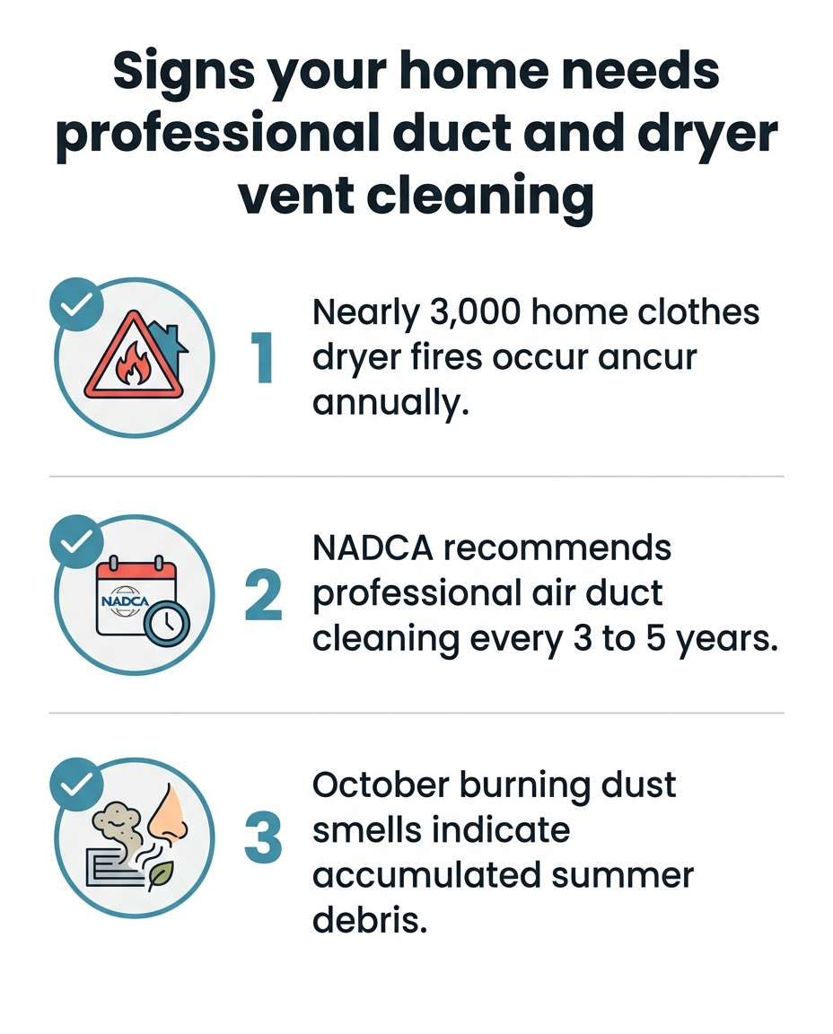 Signs your home needs professional duct and dryer vent cleaning