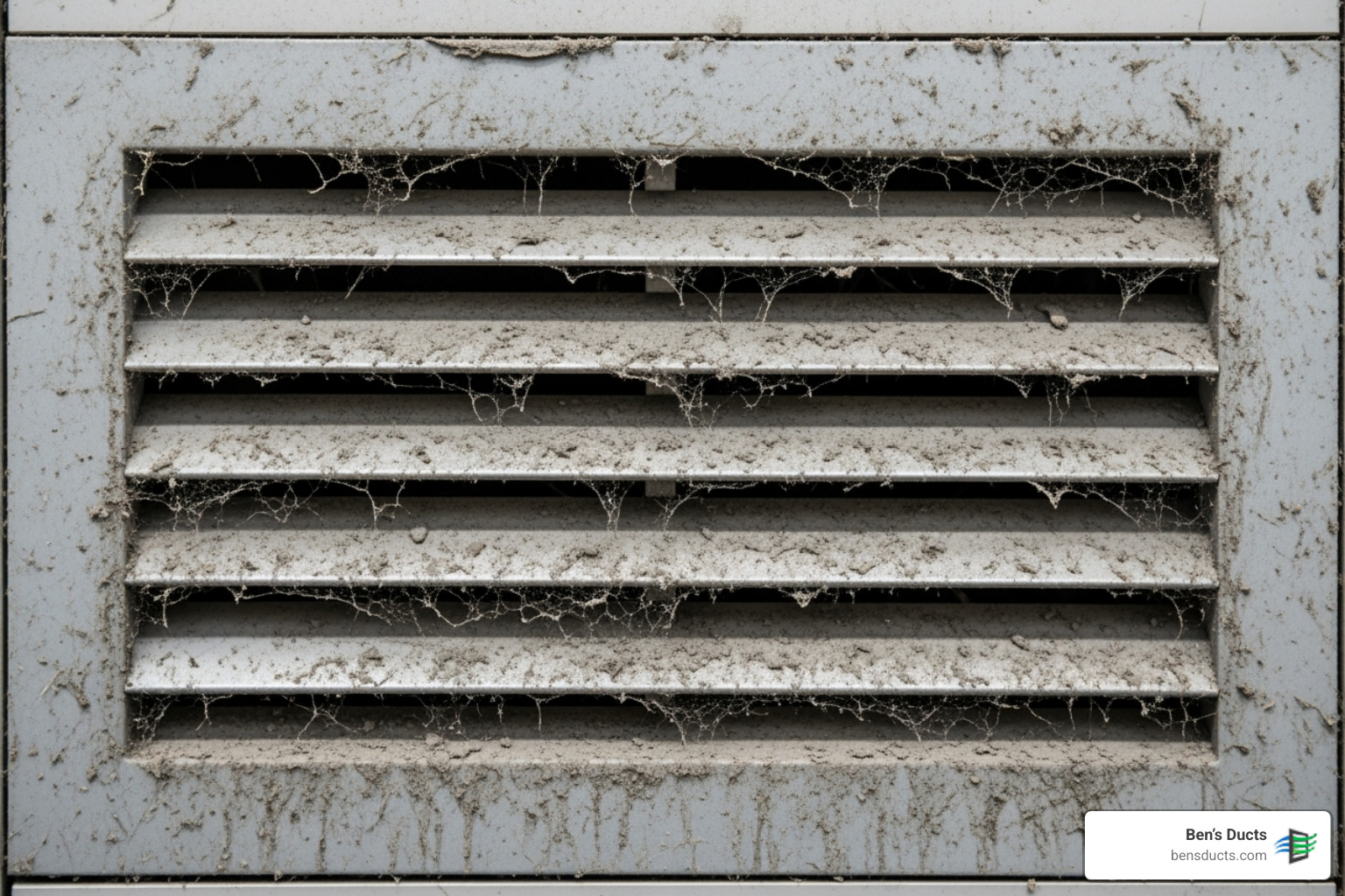 visibly dirty and dusty air vent cover - commercial vent cleaning cleveland