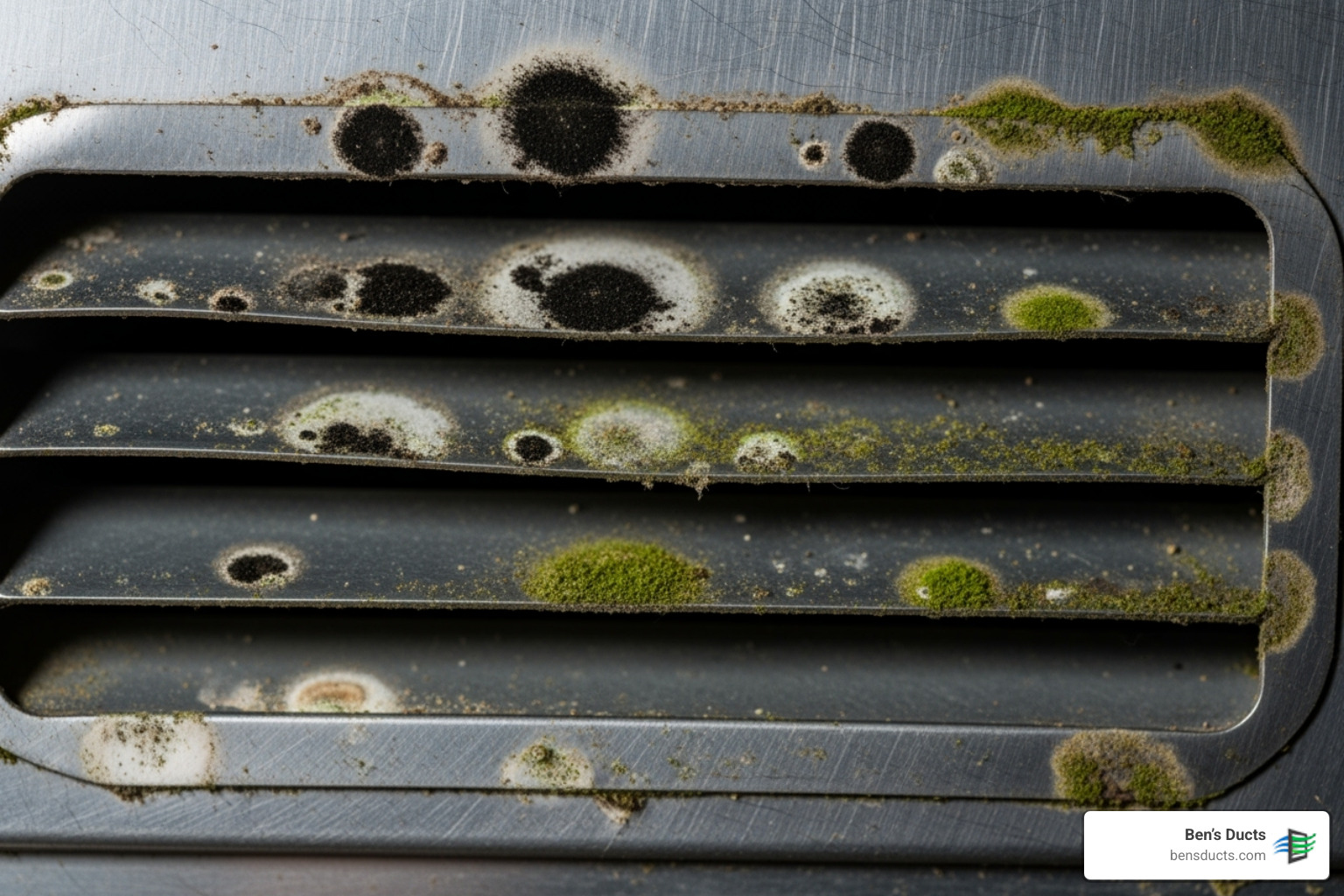 Mold spots on an air duct vent cover - mold remediation air ducts berea