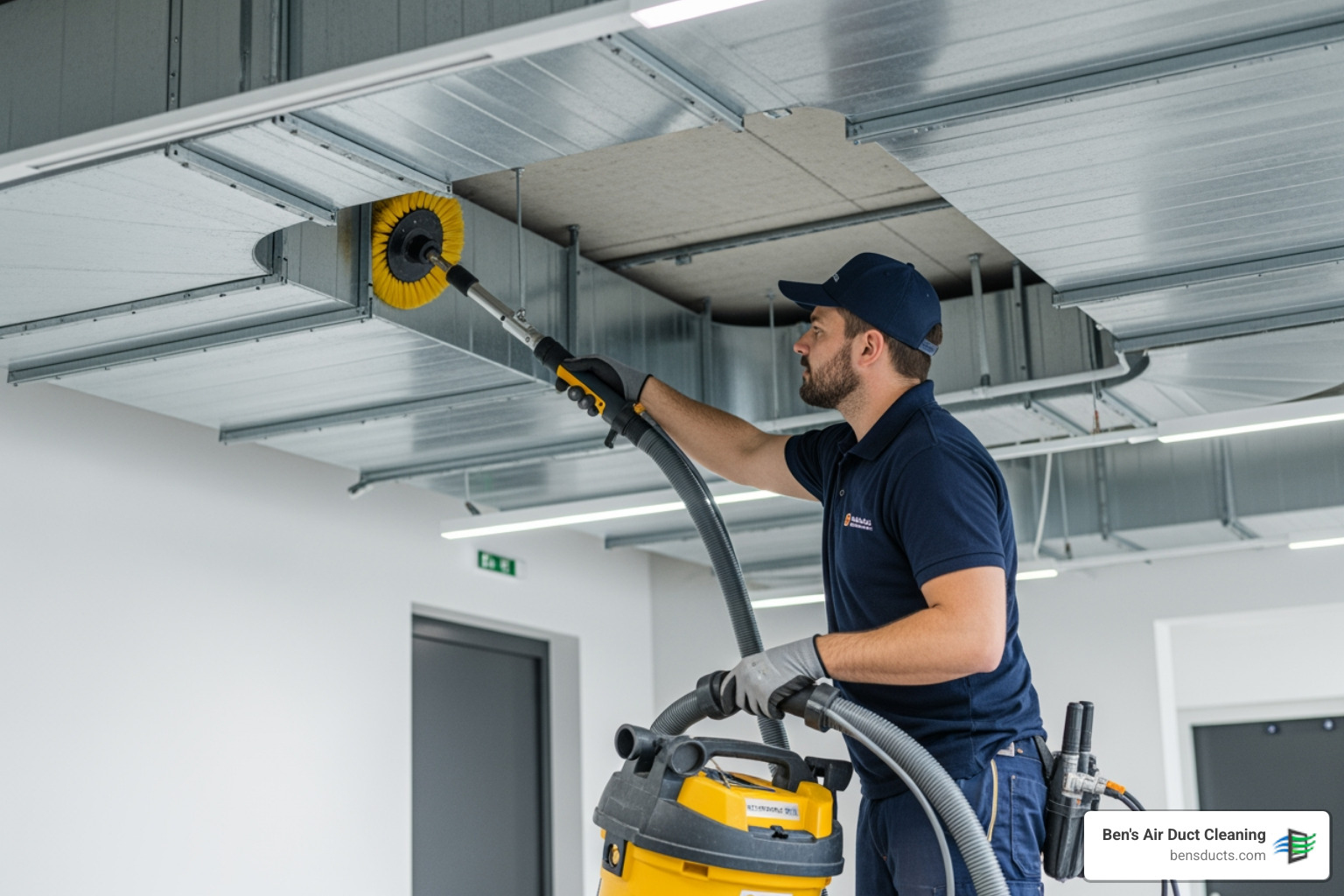 infographic showing the flow of commercial air duct cleaning process: inspection of ductwork, identification of contaminants like dust and mold, cleaning with specialized equipment including HEPA vacuums and rotary brushes, sanitization with EPA-approved disinfectants, final inspection and documentation, with arrows indicating improved indoor air quality and HVAC efficiency - commercial air duct cleaning avon lake oh infographic showing the flow of commercial air duct cleaning process: inspection of ductwork, identification of contaminants like dust and mold, cleaning with specialized equipment including HEPA vacuums and rotary brushes, sanitization with EPA-approved disinfectants, final inspection and documentation, with arrows indicating improved indoor air quality and HVAC efficiency - commercial air duct cleaning avon lake oh