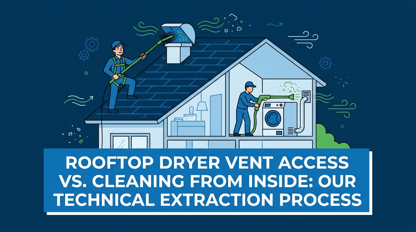 Rooftop Dryer Vent Access vs. Cleaning From Inside: What We Actually Do