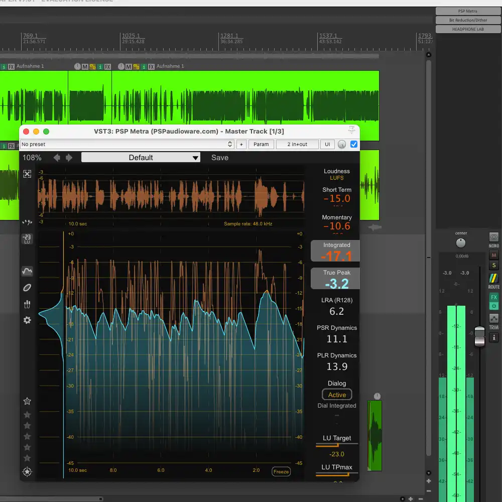 Professionelle Audiobearbeitung und Schnitt einer Podcast-Folge.