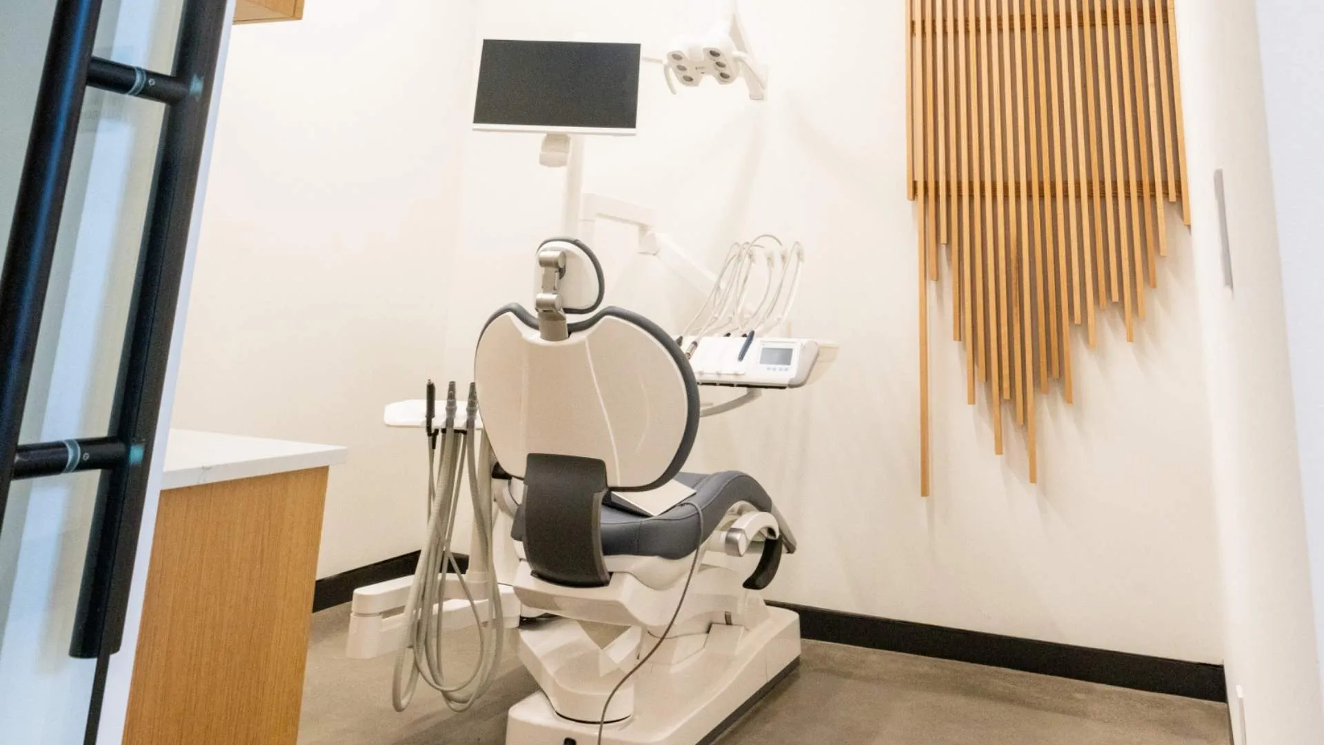 Inside of Dentist office showing a chair, in San Francisco
