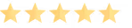 Five golden stars next to each other showing the rating