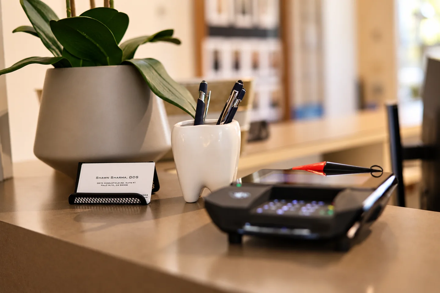 Reception desk at Palo Alto Oral Health